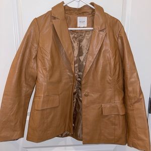 Brown Leather Blazer